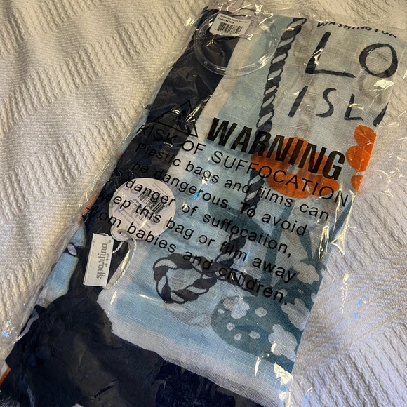 Spartina 449 Northeastern Harbors Square Scarf - NWT - Picture 2 of 5